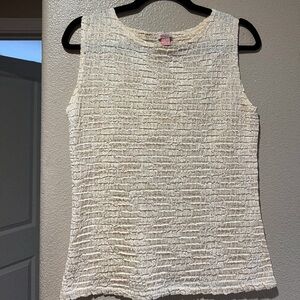 Sleeveless Textured Ivory Women’s Top y2k vintage size small butter yellow